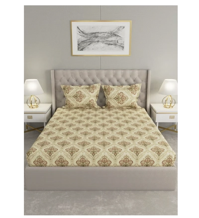 Raymond King Size Super Soft 210 TC Pure Cotton Fitted Sheet-1