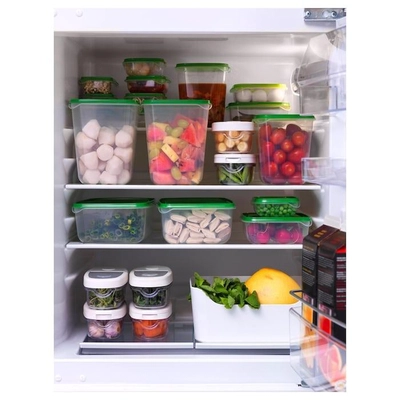 IKEA PRUTA Food Container Set of 17, Transparent/Green-1