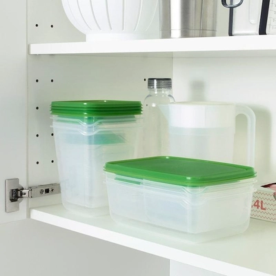 IKEA PRUTA Food Container Set of 17, Transparent/Green-3