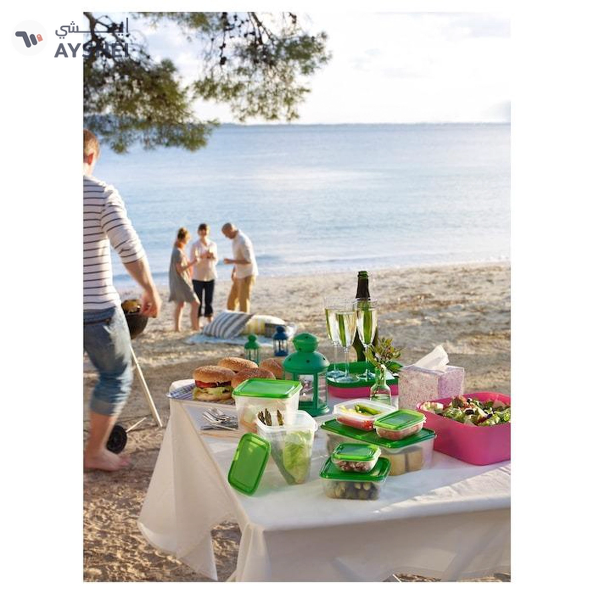 IKEA PRUTA Food Container Set of 17, Transparent/Green-2-2