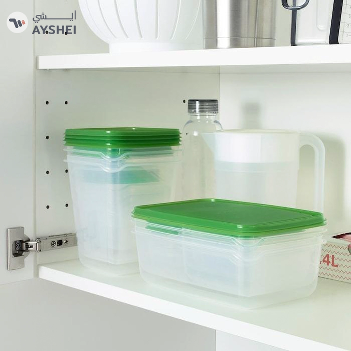 IKEA PRUTA Food Container Set of 17, Transparent/Green-3-3