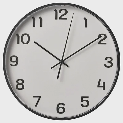 IKEA PLUTTIS Wall Clock: Sleek Black 28 cm Timepiece-0