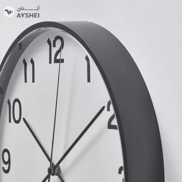 IKEA PLUTTIS Wall Clock: Sleek Black 28 cm Timepiece