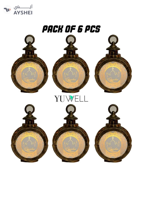 Yuwell Pack Of 6 Pcs Ramadan Lantern Eid And Ramadan Decoration Light For Indoor And Outdoor Decorations