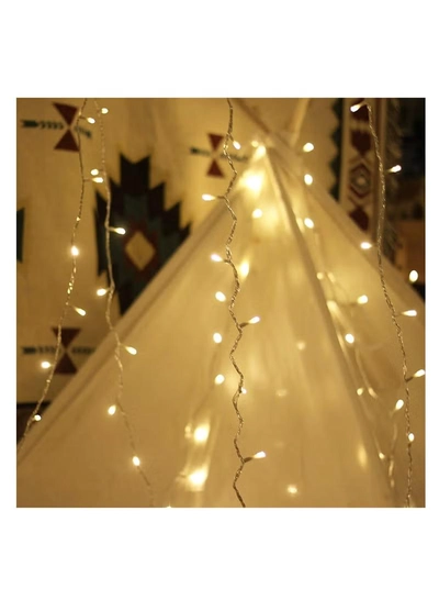 Yuwell Ramadan Light 10 Meter 100 LED Warm White LED Fairy Light Exterior Waterproof Light For Ramadan Decoration Curtain Light For Home and Outdoor Decoration Light Multimode Operated Light-3