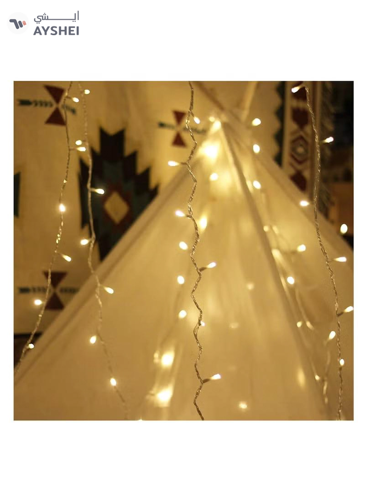 Yuwell Ramadan Light 10 Meter 100 LED Warm White LED Fairy Light Exterior Waterproof Light For Ramadan Decoration Curtain Light For Home and Outdoor Decoration Light Multimode Operated Light-3-3