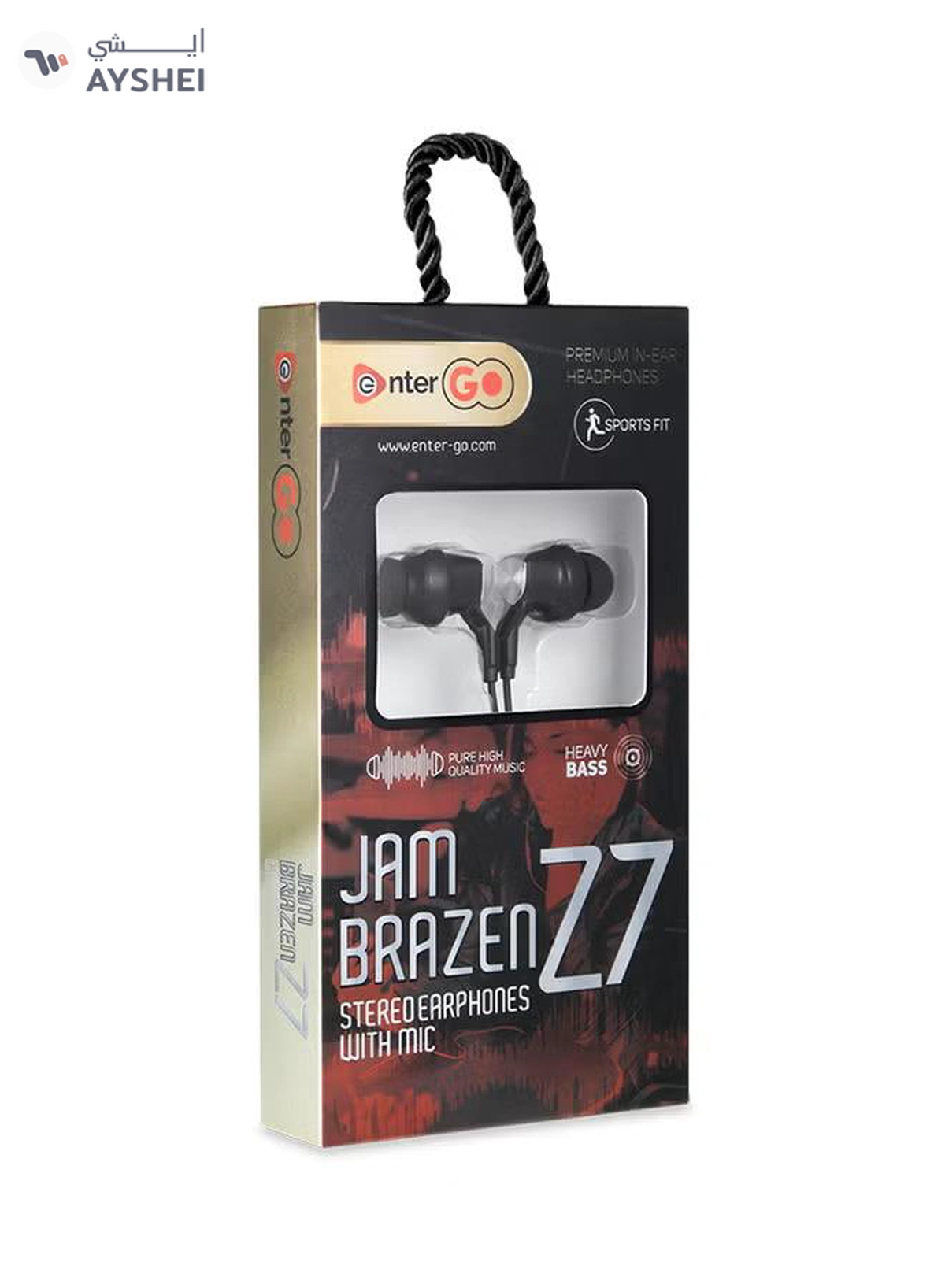 enter Go Jam Brazen Z7 Earphones With Mic Black-3-3