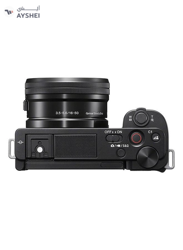 Sony Alpha ZV-E10L Interchangeable Lens Vlog Digital Camera with 16-50 mm Lens and Free Wireless Grip with remote control and tripod feature, 24.2MP, Black