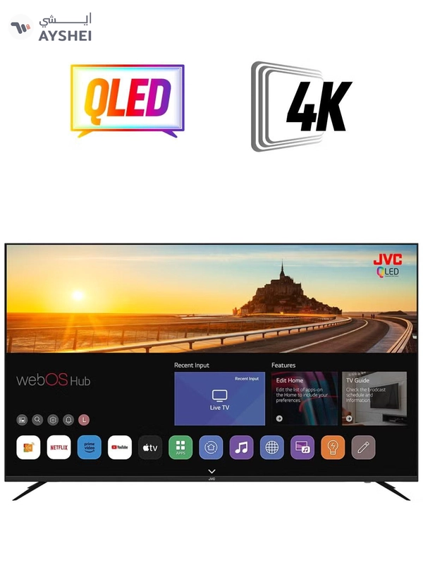JVC 65 Inch Edgeless 4K QLED Quantum Dot WebOs Smart TV With Magic Remote, Bluetooth And Dolby Audio 2024 Model LT-65NQ7155 Black