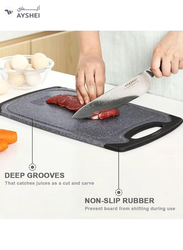 Eworld 3-Piece Plastic Cutting Board Set – Non-Slip Kitchen Chopping Boards