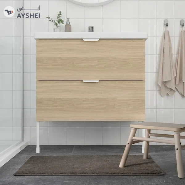 SÖDERSJÖN Grey-Brown Bath Mat - 50x80 cm | Stylish and Comfortable Bathroom Essential