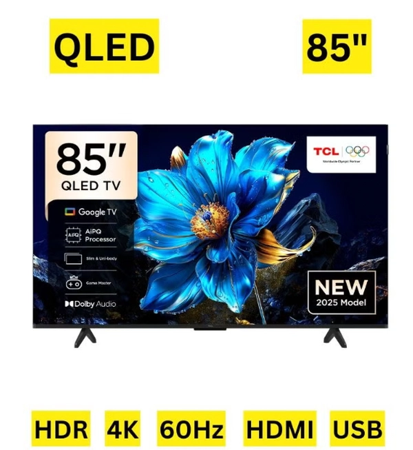 TCL 85 Inch P7K QLED TV | 4K Google TV | AiPQ Processor | Dolby Vision | HVA Panel | HLG, HDR10+, Ai Clarity, Color, HDR | Dolby Atmos | DTS Virtual:X | Miracast