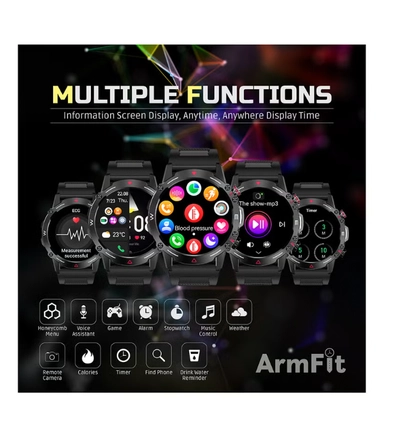 ARMFIT Hulk Smartwatch For Men, AMOLED Always On Display Bluetooth Calling Waterproof Fitness Watches Compatible With Android iOS Black-4