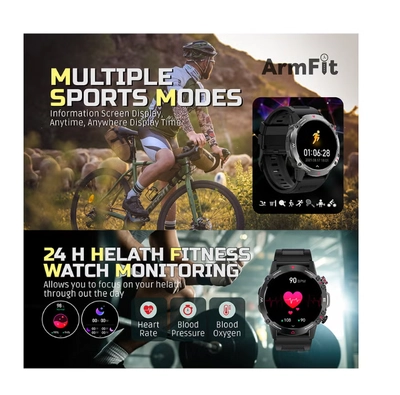 ARMFIT Hulk Smartwatch For Men, AMOLED Always On Display Bluetooth Calling Waterproof Fitness Watches Compatible With Android iOS Black-3