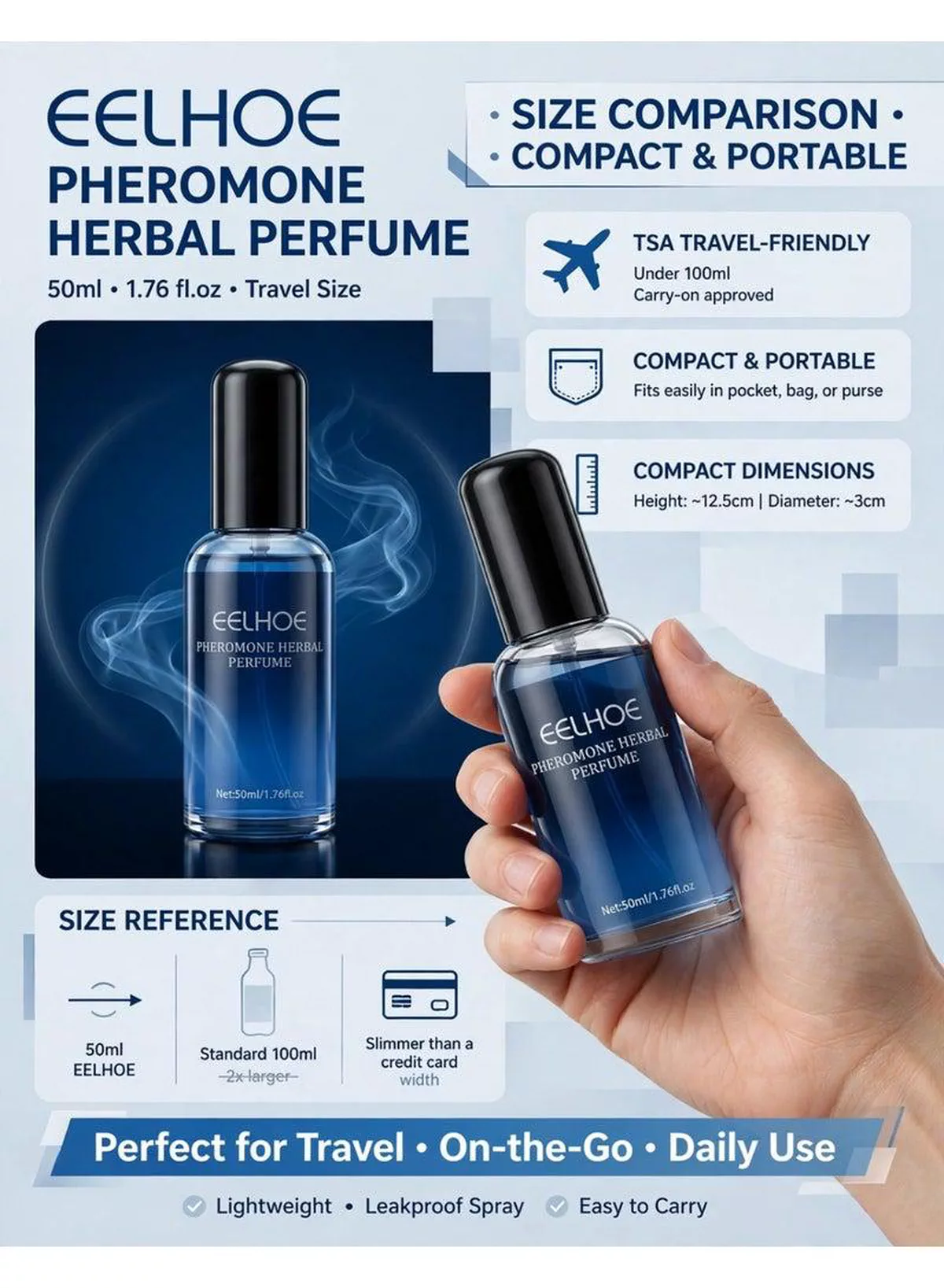 EELHOE Pheromone Herbal Perfume – Signature Scent for Special Moments Create a confident fragrance experience with EELHOE Pheromone Herbal Perfume. Perfect for everyday use and special occasions, this stylish 50ml perfume adds a polished finishing touch while helping you feel fresh, confident, and ready for the day.-4-4