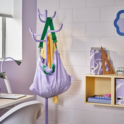 IKEA RÄCKLA Bag, Foldable, Lilac/Green, 75x45 cm/55 L-4