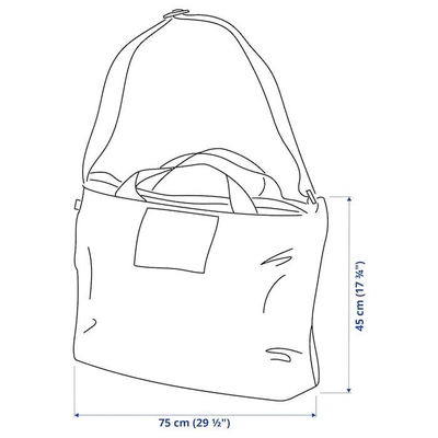 IKEA RÄCKLA Bag, Foldable, Lilac/Green, 75x45 cm/55 L-8