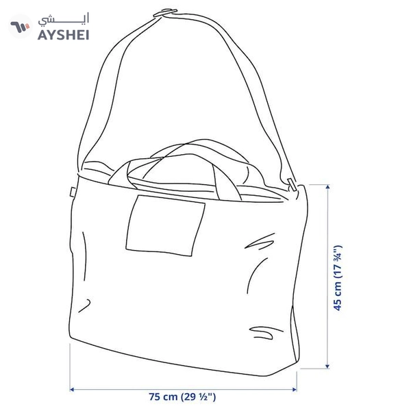 IKEA RÄCKLA Bag, Foldable, Lilac/Green, 75x45 cm/55 L