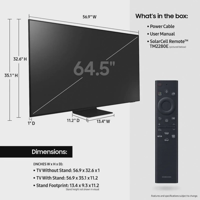  Renewed - Samsung 65" QN90B Neo QLED 4K HDR Smart TV 65QN90B-1