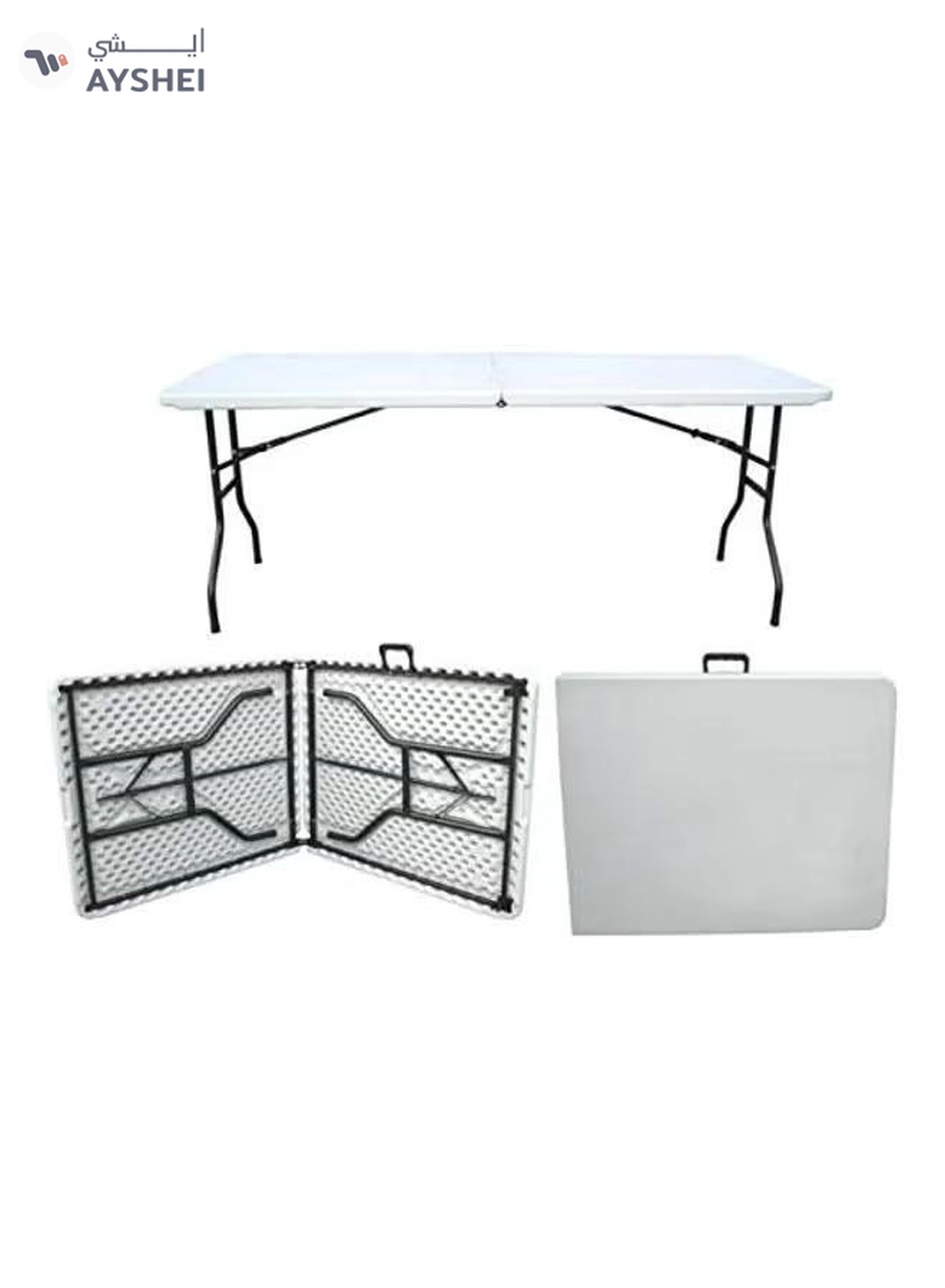 Mahmayi Heavy Duty Folding Table White 180x75x74cm-2-2