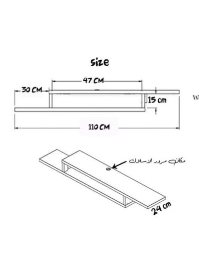 Eworld Floating Space Saving Wall Mounted Table TV Shelf for Home Office Workstation -1
