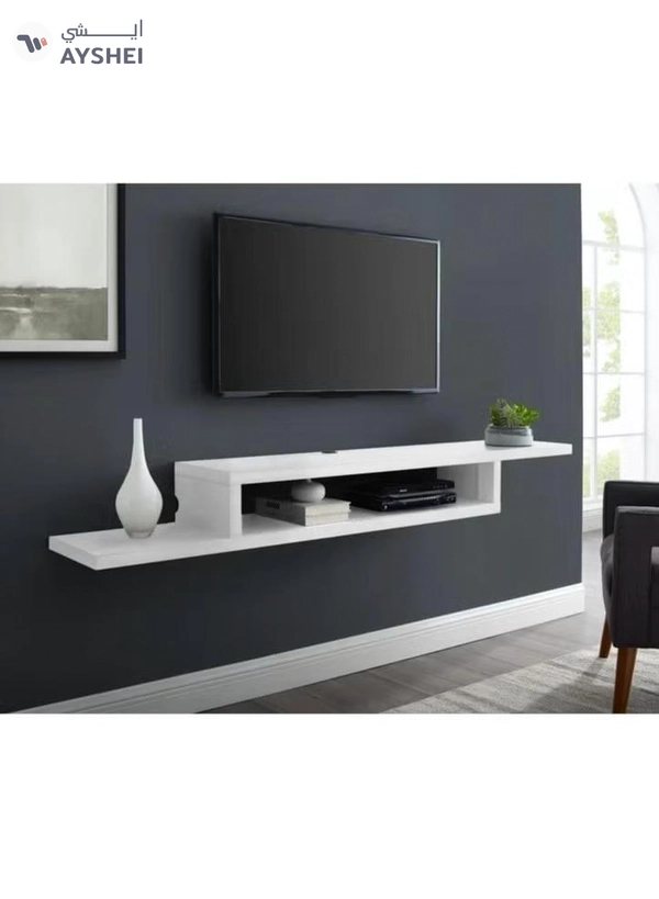 Eworld Floating Space Saving Wall Mounted Table TV Shelf for Home Office Workstation
