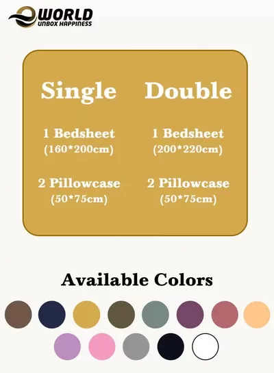 Eworld 3 Piece Luxury Gold Striped Bed Sheet Set with 1 Flat Sheet and 2 Pillowcases for Hotel and Home Crafted from Ultra Soft and Breathable Microfiber for Year-Round Comfort, (Single/Double)-1
