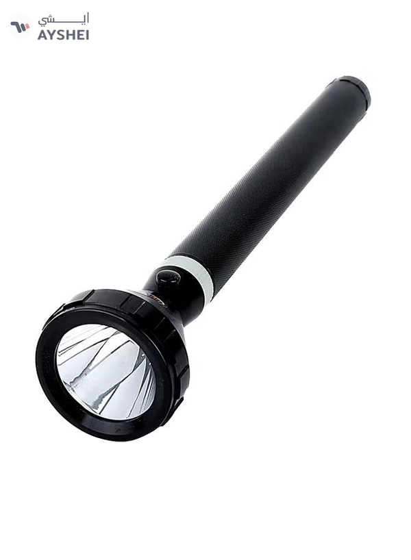 GEEPAS 470mm Hyper Bright Cool White Rechargeable LED Flashlight with Charging Adaptor 7000mAh NI-CD Battery Black Black 47cm