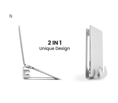 NAVODESK Aluminium Vertical Laptop Stand and Riser Silver-1