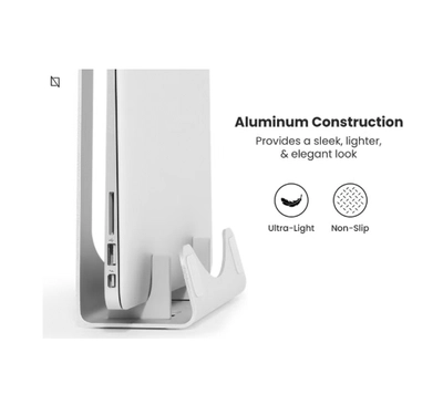 NAVODESK Aluminium Vertical Laptop Stand and Riser Silver-3