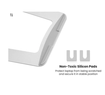 NAVODESK Aluminium Vertical Laptop Stand and Riser Silver-4