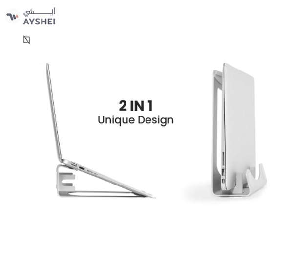 NAVODESK Aluminium Vertical Laptop Stand and Riser Silver