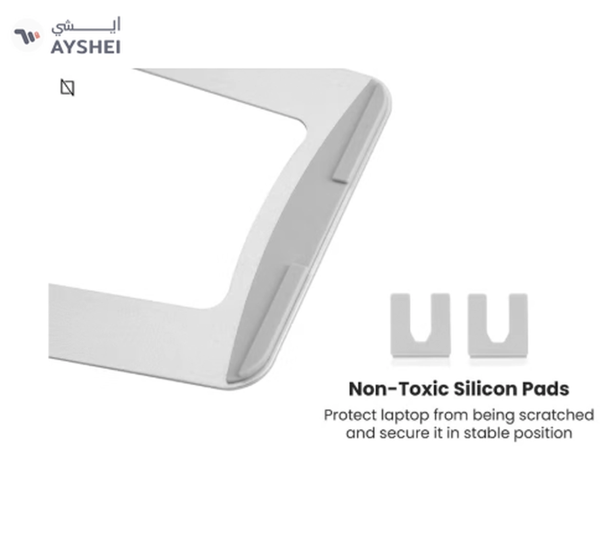 NAVODESK Aluminium Vertical Laptop Stand and Riser Silver-4-4