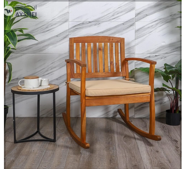 Yatai Decor Rocking Chair Modern Wooden Rocking Chair with Seating Cushions