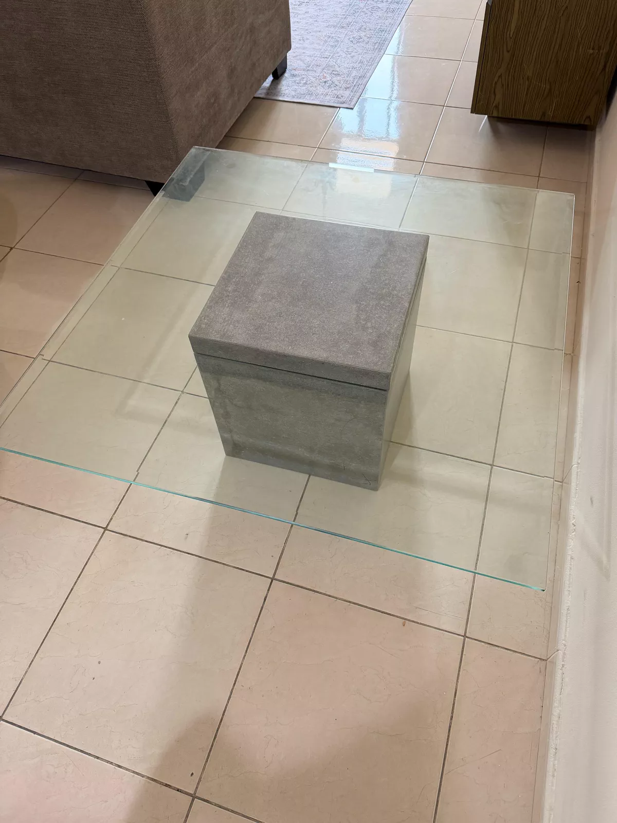 glass table heavy imported