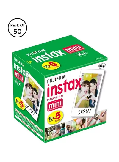 FUJIFILM Instax Mini Instant Film Pack Of 5 x 10 Sheets White-6