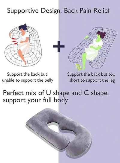 Eworld U-shaped Full Body Pregnancy Pillow, Support for Sleeping Comfort-4
