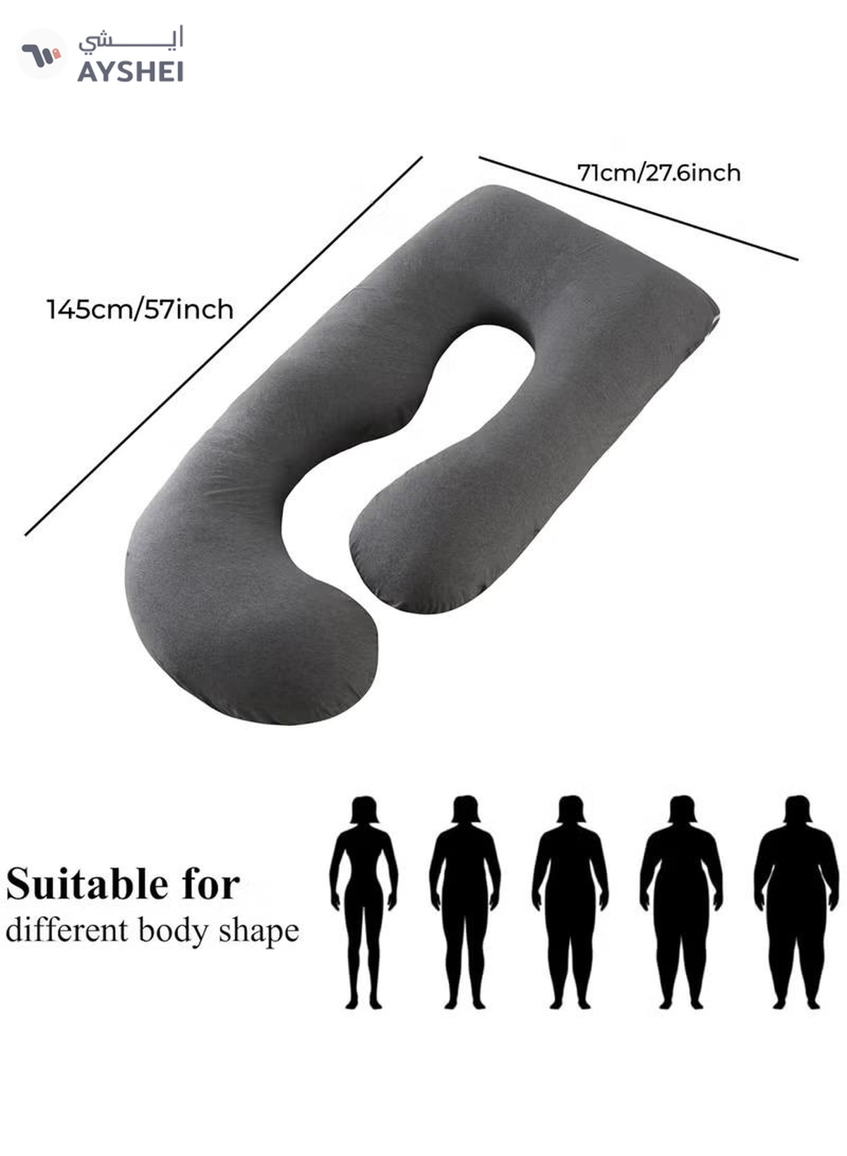 Eworld U-shaped Full Body Pregnancy Pillow, Support for Sleeping Comfort-1-1