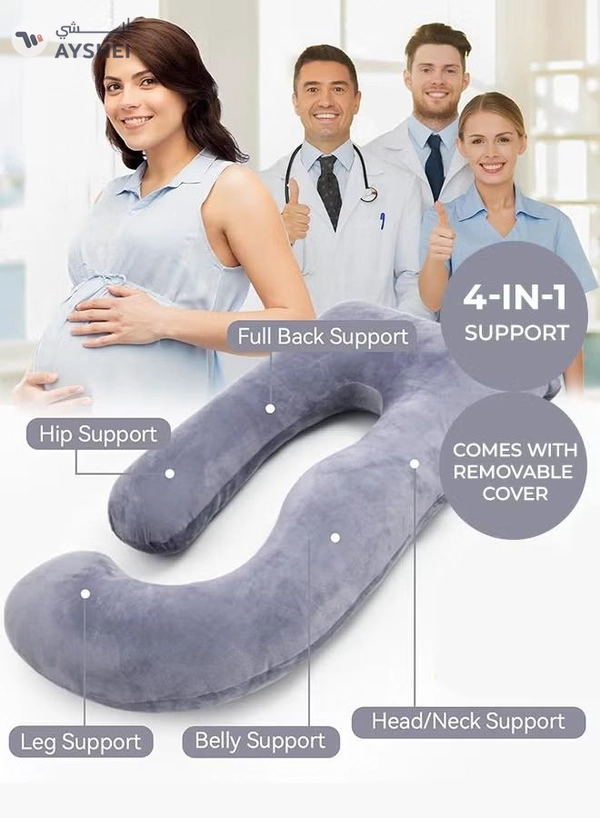 Eworld U-shaped Full Body Pregnancy Pillow, Support for Sleeping Comfort