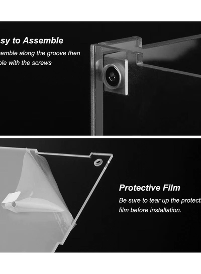 Eworld Acrylic Display Case for Collectibles Self Assembly Box with Black Base -3