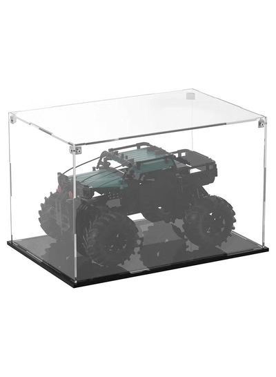 Eworld Acrylic Display Case for Collectibles Self Assembly Box with Black Base -5