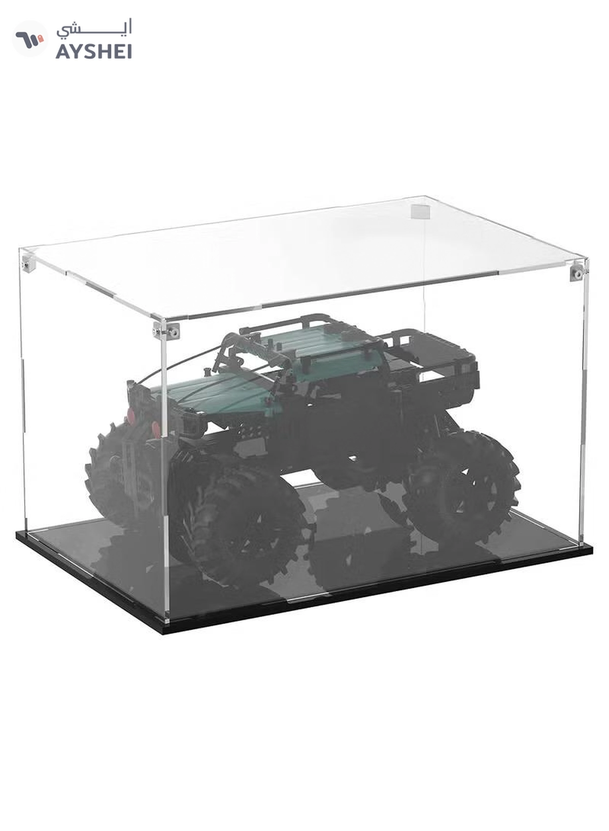 Eworld Acrylic Display Case for Collectibles Self Assembly Box with Black Base -5-5