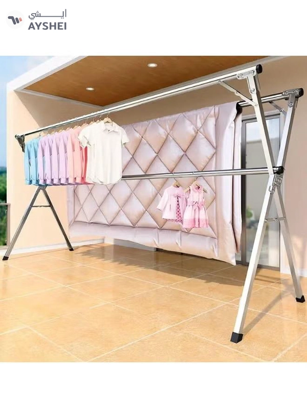 DubaiGallery Clothes Drying Rack Outdoor Retractable, Adjustable and Foldable Space-Saving Laundry Rack, Free of Installation Stainless Steel Garment Rack, for Indoor Outdoor