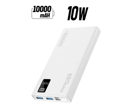 PROMATE 10000 mAh Universal Ultra-Slim iPhone 16 Power Bank, Portable Charger, 10W USB-C -0