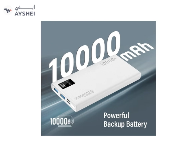PROMATE 10000 mAh Universal Ultra-Slim iPhone 16 Power Bank, Portable Charger, 10W USB-C 