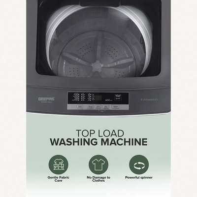 GEEPAS 7 KG Fully Automatic Washing Machine| Top Load Equipped with Child Lock, Air Dry Function, Digital Display-2