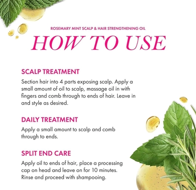 Mielle Organics MIELLE - ROSEMARY MINT, SCALP & HAIR OIL, INFUSED W/BIOTIN & ENCOURGES GROWTH, FOR DAILY USE, SCALP TREATMENT, SPLIT END CARE & SCALP & STRENGTHENING OIL-3