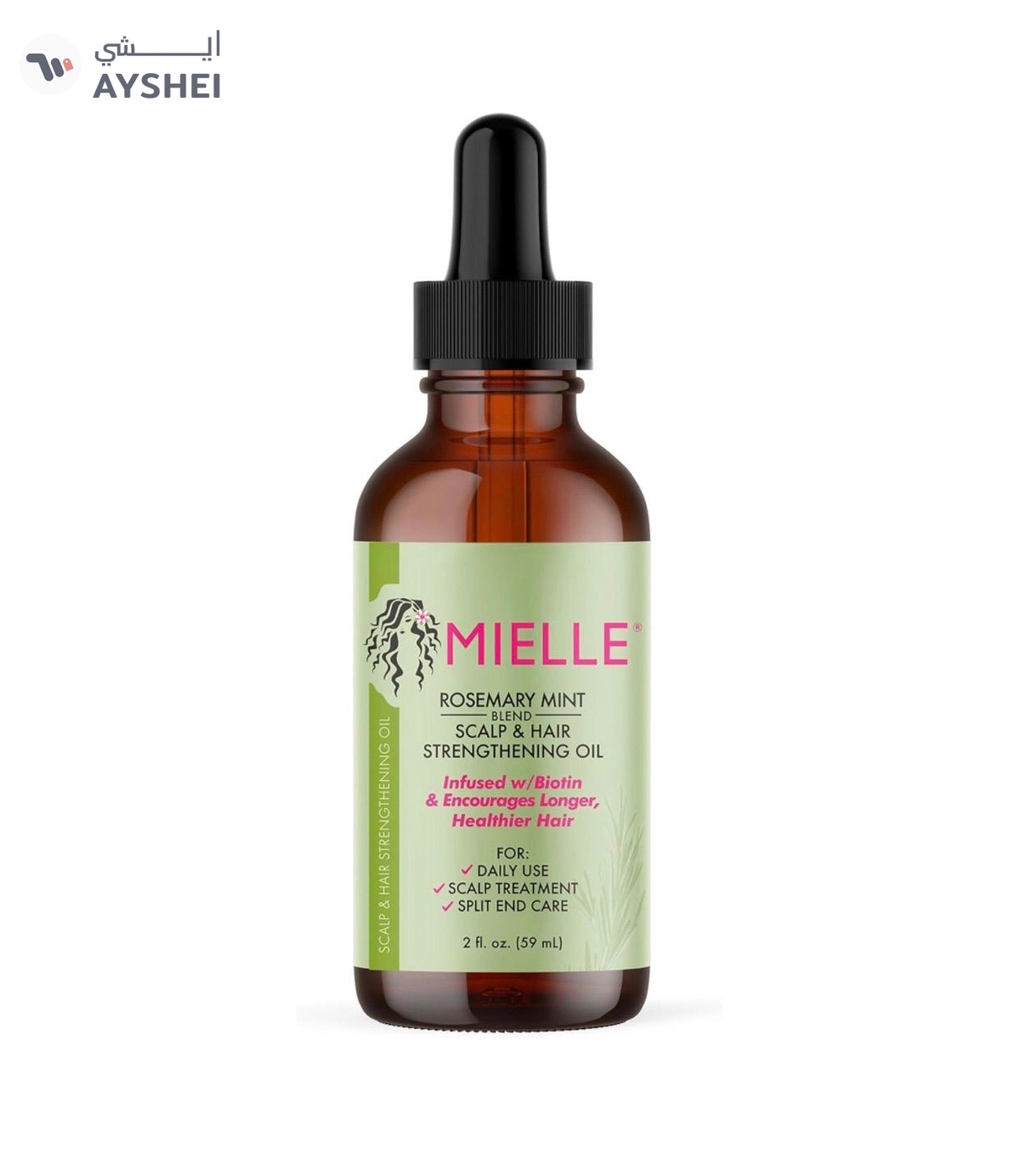 Mielle Organics MIELLE - ROSEMARY MINT, SCALP & HAIR OIL, INFUSED W/BIOTIN & ENCOURGES GROWTH, FOR DAILY USE, SCALP TREATMENT, SPLIT END CARE & SCALP & STRENGTHENING OIL-2-2