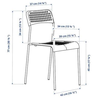 IKEA ADDE Chair, White-8