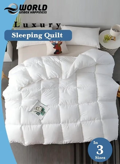 Eworld Cottage Style Microfiber Comforter Quilt, Ultra-Soft White Duvet for a Cozy Night's Sleep-0